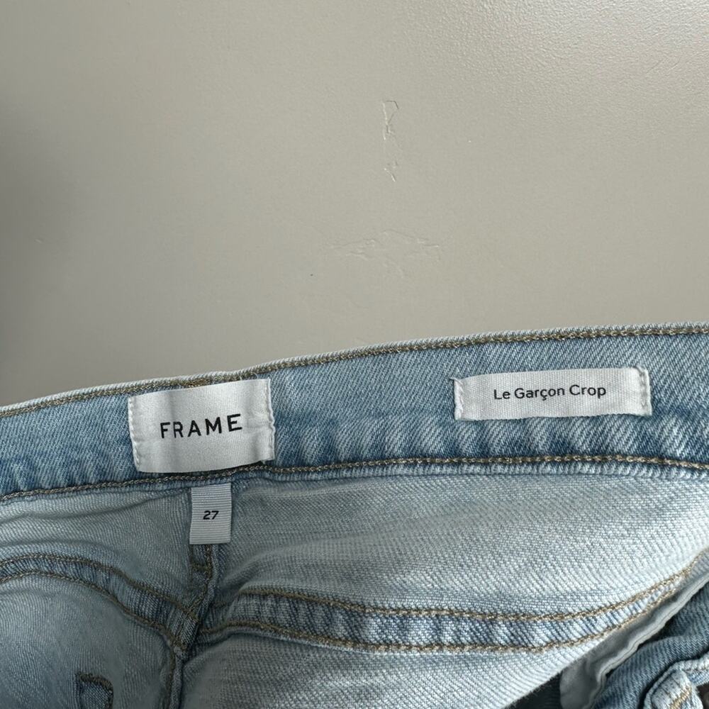 FRAME Denim Le Garçon Crop Jeans Light Blue Wash Size 27 - Picture 3 of 7